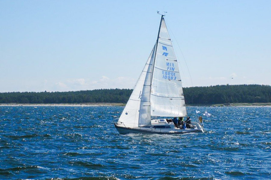 Subbota is heading home W of Aegna island after Helsinki-Tallinn Race, 16.8.2015.