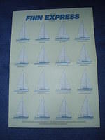 Tuli hankittua hilpeä 80-luvun Finn Express cruiser-racer-esite divarista. Pahoittelen heikkoa kuvan laatua, täytynee skannata j