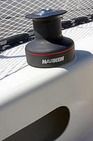 The new Harken 32.2 winch is in place. I like the winch does not reflect sunlight.
